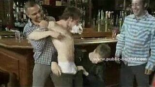 Strong sexy gay bartender punishing porn video